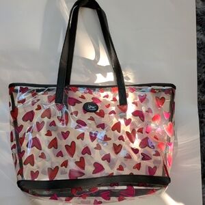 Ya Los Angeles Black and Red Heart Tote Bag